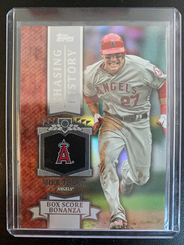 2013 TOPPS BASEBALL #CH-64 LOS ANGELES ANGELS - MIKE TROUT CHASING HISTORY HOLOFOIL INSERT