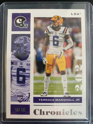 2021 PANINI CHRONICLES DRAFT PICKS FOOTBALL #13 CAROLINA PANTHERS - TERRACE MARSHALL JR CHRONICLES ROOKIE CARD