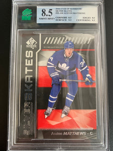 2016-17 UD SP AUTHENTIC HOCKEY #SS-AM TORONTO MAPLE LEAFS - AUSTON MATTHEWS SILVER SKATES INSERT CARD GRADED MNT 8.5 NMNT-MINT+