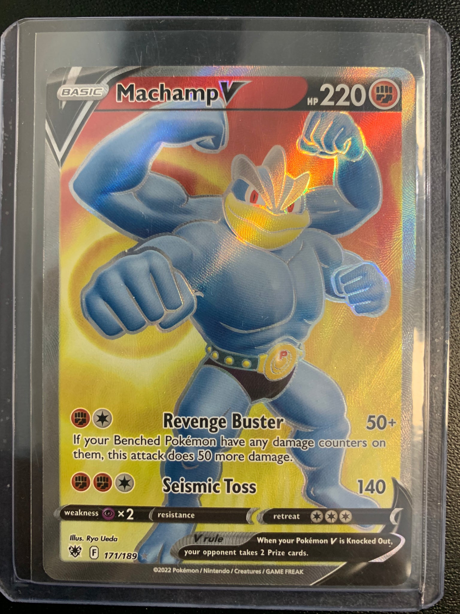 POKEMON SW & SH ASTRAL RADIANCE MACHAMP V FULL ART ULTRA RARE - 171/189 - PACK FRESH CONDITION