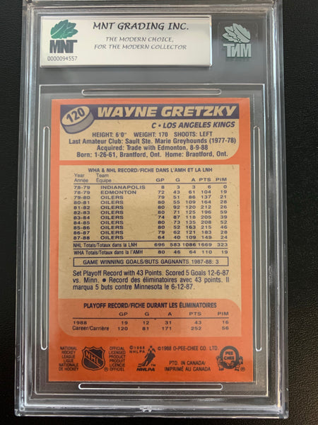 1988-89 O-PEE-CHEE HOCKEY #120 LOS ANGELES KINGS - WAYNE GRETZKY GRADED MNT 8.0 NMNT-MINT+