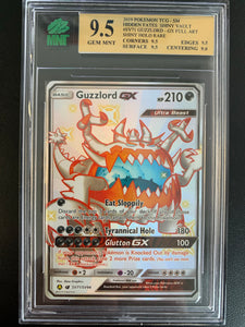 POKEMON SUN & MOON HIDDEN FATES SHINY VAULT # SV71 GUZZLORD GX FULL ART SHINY HOLO RARE GRADED MNT 9.5 GEM MINT