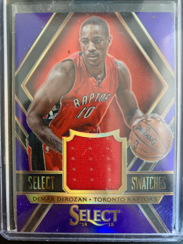 2014-15 PANINI SELECT BASKETBALL #7 TORONTO RAPTORS - DEMAR DEROZAN SELECT SWATCHES NUMBERED 07/99