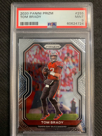 2020 PANINI PRIZM FOOTBALL #255 TAMPA BAY BUCCANEERS - TOM BRADY BASE PRIZM GRADED PSA 9 MINT