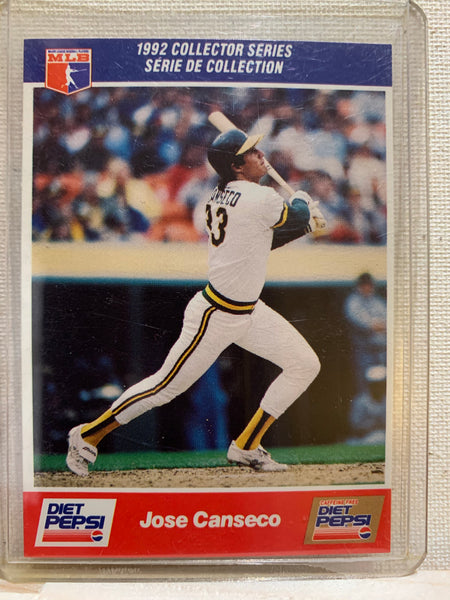 1992-93 BASEBALL #24 OF 30 - JOSE CANSECO 1992 DIET PEPSI COLLECTOR SERIES CARD RAW