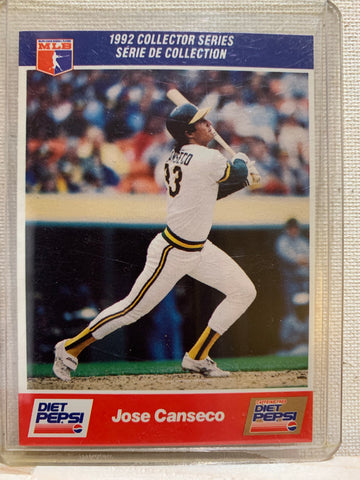 1992-93 BASEBALL #24 OF 30 - JOSE CANSECO 1992 DIET PEPSI COLLECTOR SERIES CARD RAW