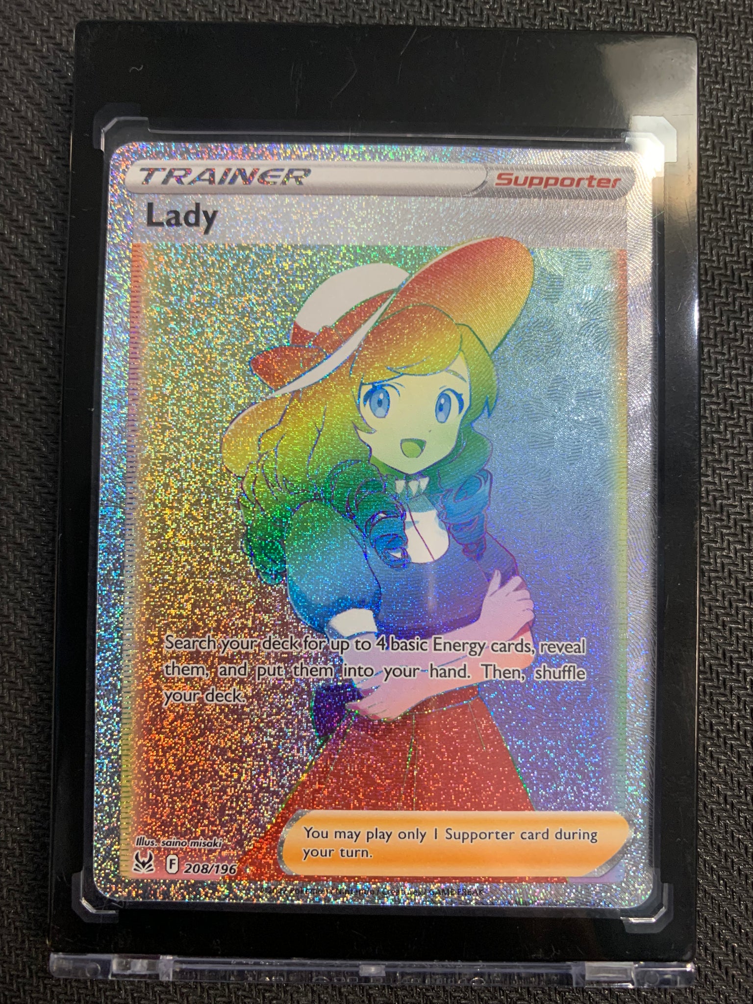 POKEMON SW&SH LOST ORIGIN - LADY TRAINER SECRET RAINBOW RARE 208/196