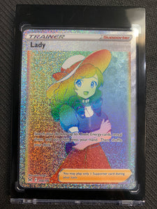 POKEMON SW&SH LOST ORIGIN - LADY TRAINER SECRET RAINBOW RARE 208/196