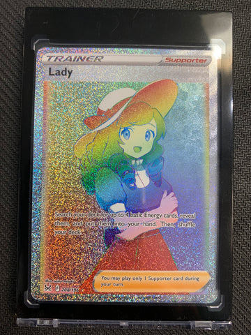 POKEMON SW&SH LOST ORIGIN - LADY TRAINER SECRET RAINBOW RARE 208/196