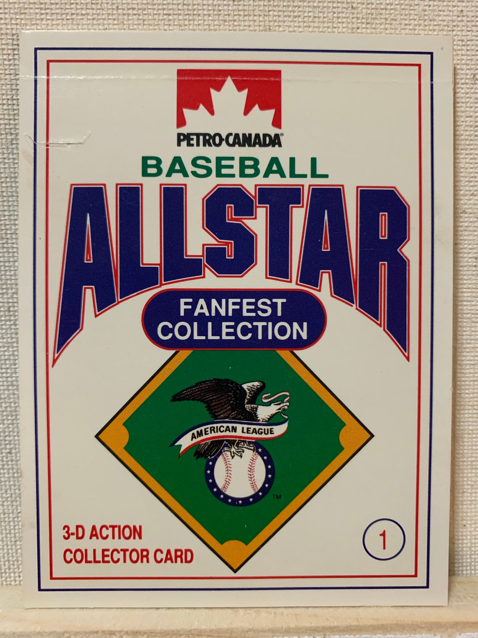 1991-92 BASEBALL #1 OF 15 - CAL RIPKEN JR PETRO CANADA ALL-STAR FANFEST 3-D CARD RAW