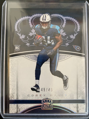 2017 PANINI PREFERRED FOOTBALL #85 TENNESSE TITANS - COREY DAVIS ROOKIE CARD NUMBERED 49/49