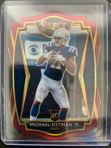 2020 PANINI SELECT FOOTBALL #162 INDIANAPOLIS COLTS - MICHAEL PITTMAN JR PREMIER LEVEL DIE CUT ROOKIE CARD