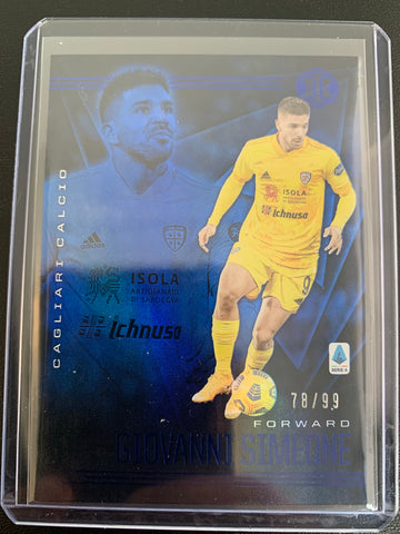 2020-2021 PANINI CHRONICLES ILLUSIONS SOCCER #10 GIOVANNI SIMEONE ILLUSIONS BLUE VARIATION NUMBERED 78/99