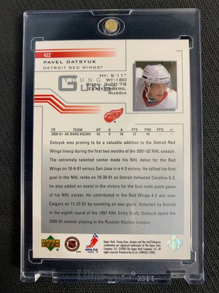 2002-03 UPPER DECK HOCKEY #422 DETROIT RED WINGS - PAVEL DATSYUK YOUNG GUNS ROOKIE CARD - MINT!