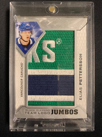 2019-20 UD BLACK DIAMOND HOCKEY #TLVC-EP VANCOUVER CANUCKS - ELIAS PETTERSSON BD TEAM LOGO JUMBOS CARD