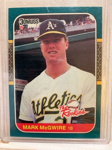 1987-88 DONRUSS BASEBALL #1 - "THE ROOKIES" MARK MCGWIRE ROOKIE CARD RAW
