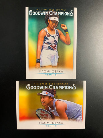 2021 UPPER DECK GOODWIN CHAMPIONS - NAOMI OSAKA 2 CARD LOT