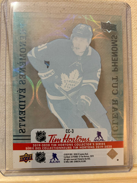 2019-20 TIM HORTONS HOCKEY #CC-3 TORONTO MAPLE LEAFS -  CLEAR CUT PHENOMS MITCH MARNER CARD RAW