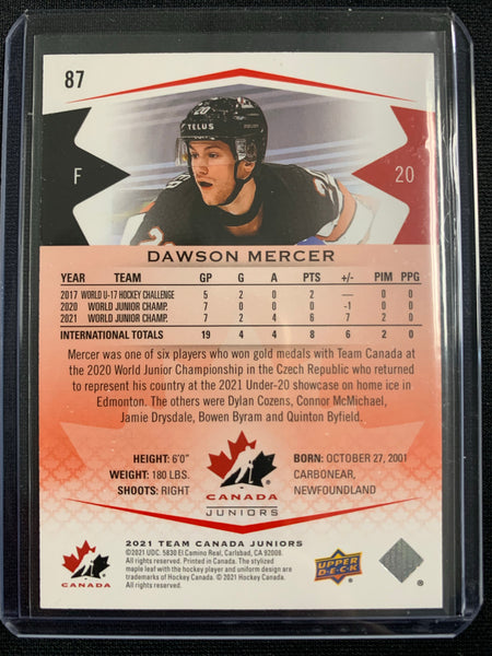 2021 UPPER DECK TEAM CANADA JUNIORS HOCKEY #80 - BRANDT CLARKE EXCLUSIVES RED PARALLEL NUMBERED 134/250