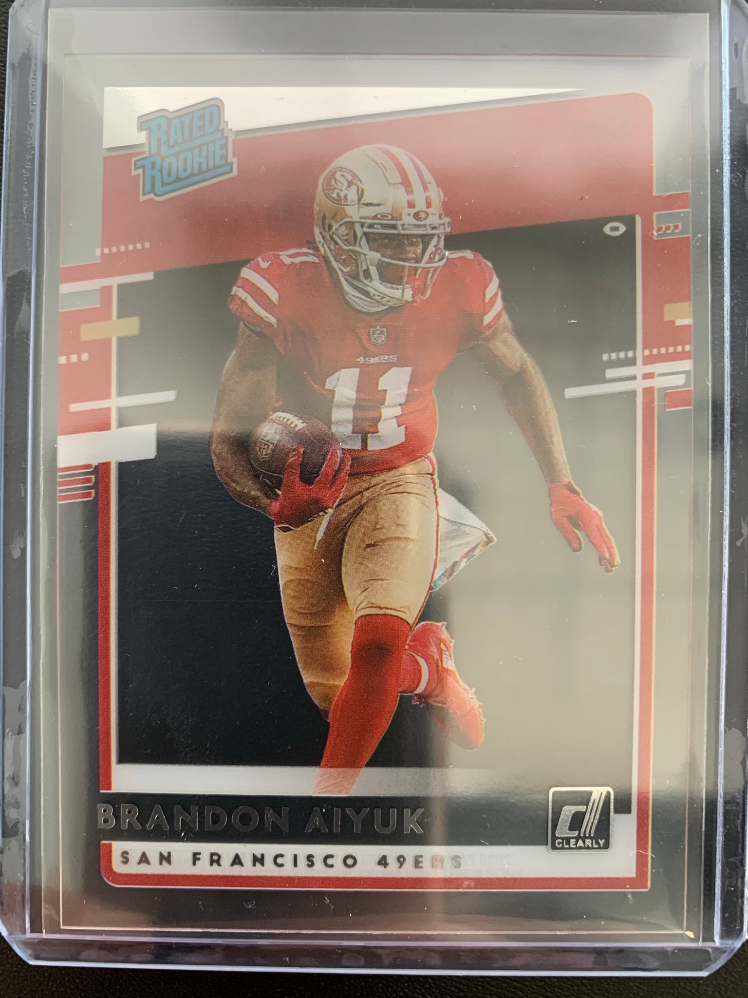 2020 PANINI CHRONICLES DONRUSS FOOTBALL #RR-BA SAN FRANCISCO 49ERS - BRANDON AIYUK CLEARLY DONRUSS RATED ROOKIE CARD