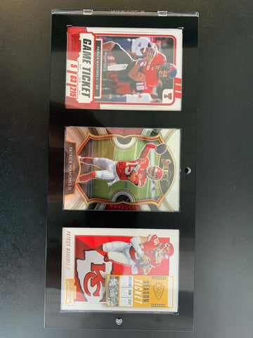PANINI ASSORTED FOOTBALL - PATRICK MAHOMES COLLECTION (3) / COMES WITH 1-TOUCH DISPLAY CASE