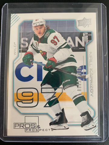 2020-21 UPPER DECK EXTENDED HOCKEY #PP-29 MINNESOTA WILD - KIRILL KAPRIZOV PROS & PROSPECTS ROOKIE CARD NUMBERED 0563/1000