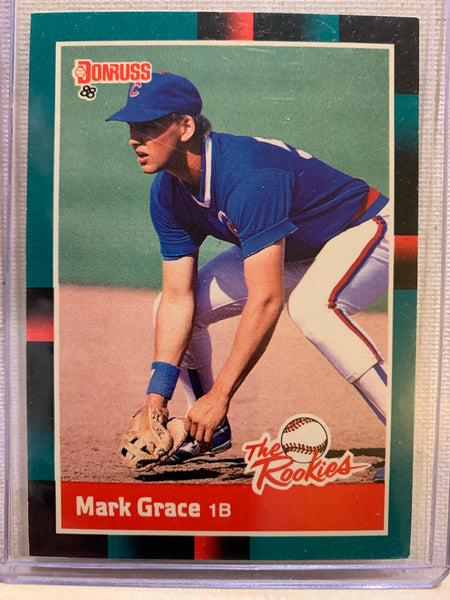 1988-89 DONRUSS BASEBALL #1 - "THE ROOKIES" MARK GRACE ROOKIE CARD RAW