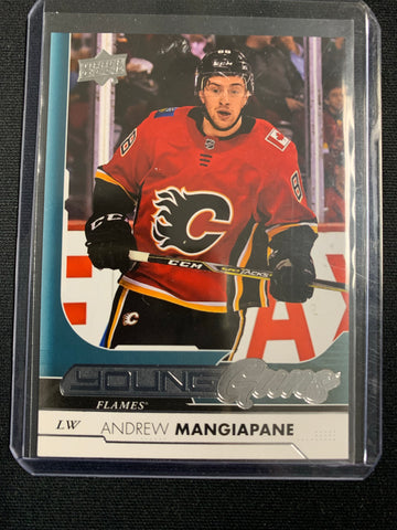 2017-18 UPPER DECK SERIES 2 HOCKEY #497 CALGARY FLAMES - ANDREW MANGIAPANE YOUNG GUNS ROOKIE CARD