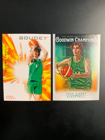 2021 UPPER DECK GOODWIN CHAMPIONS - JOSH GIDDEY 2 CARD LOT