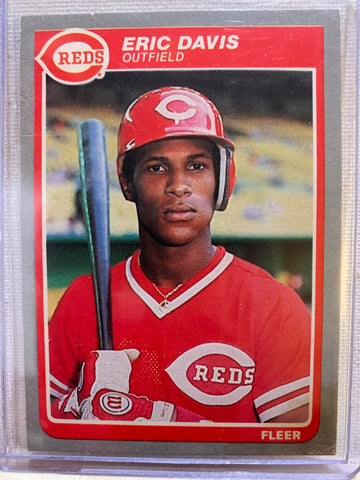 1985-86 FLEER BASEBALL #533 CINCINNATI REDS - ERIC DAVIS ROOKIE CARD RAW