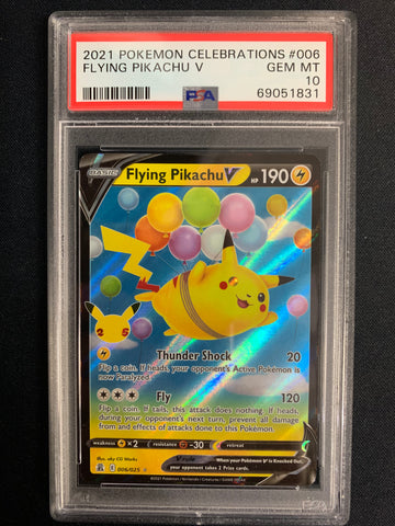 2021 POKEMON CELEBRATIONS FLYING PIKACHU V #006 - GRADED PSA 10 GEM MINT