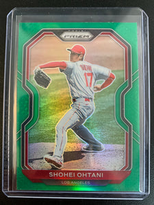2021 PANINI PRIZM BASEBALL #183 LOS ANGELES ANGELS - SHOHEI OHTANI GREEN PRIZM CARD