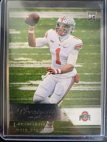 2021 PANINI CHRONICLES DRAFT PICKS FOOTBALL #80 CHICAGO BEARS - JUSTIN FIELDS PRESTIGE DRAFT PICKS ROOKIE CARD