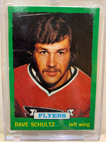 1973-74 O-PEE-CHEE HOCKEY #166 PHILADELPHIA FLYERS - DAVE SCHULTZ ROOKIE CARD RAW