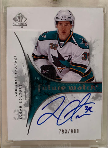 2009-10 SP AUTHENTIC HOCKEY #259 SAN JOSE SHARKS - LOGAN COUTURE FUTURE WATCH AUTO ROOKIE CARD RAW