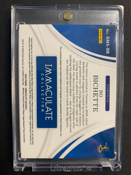 2020 PANINI IMMACULATE BASEBALL #DMS-BB TORONTO BLUE JAYS - BO BICHETTE IMMACULATE ROOKIE AUTO PATCH NUMBERED 24/49