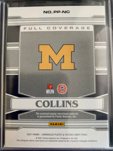 2021 PANINI CHRONICLES DRAFT PICKS FOOTBALL #PP-NC HOUSTON TEXANS - NICO COLLINS PLATES & PATCHES FULL COVERAGE SWATCHES ROOKIE CARD