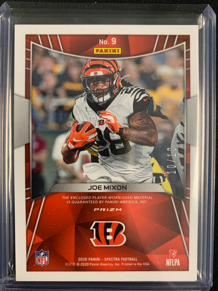 2020 PANINI SPECTRA NFL FOOTBALL #9 CINCINNATI BENGALS - JOE MIXON FIREWORKS FABRIC PATCH NUMBERED 10/10