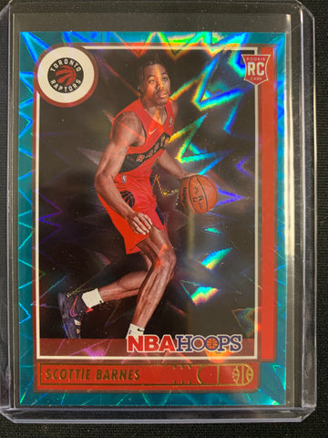 2021-2022 PANINI NBA HOOPS BASKETBALL #227 TORONTO RAPTORS - SCOTTIE BARNES TEAL HOLO ROOKIE CARD