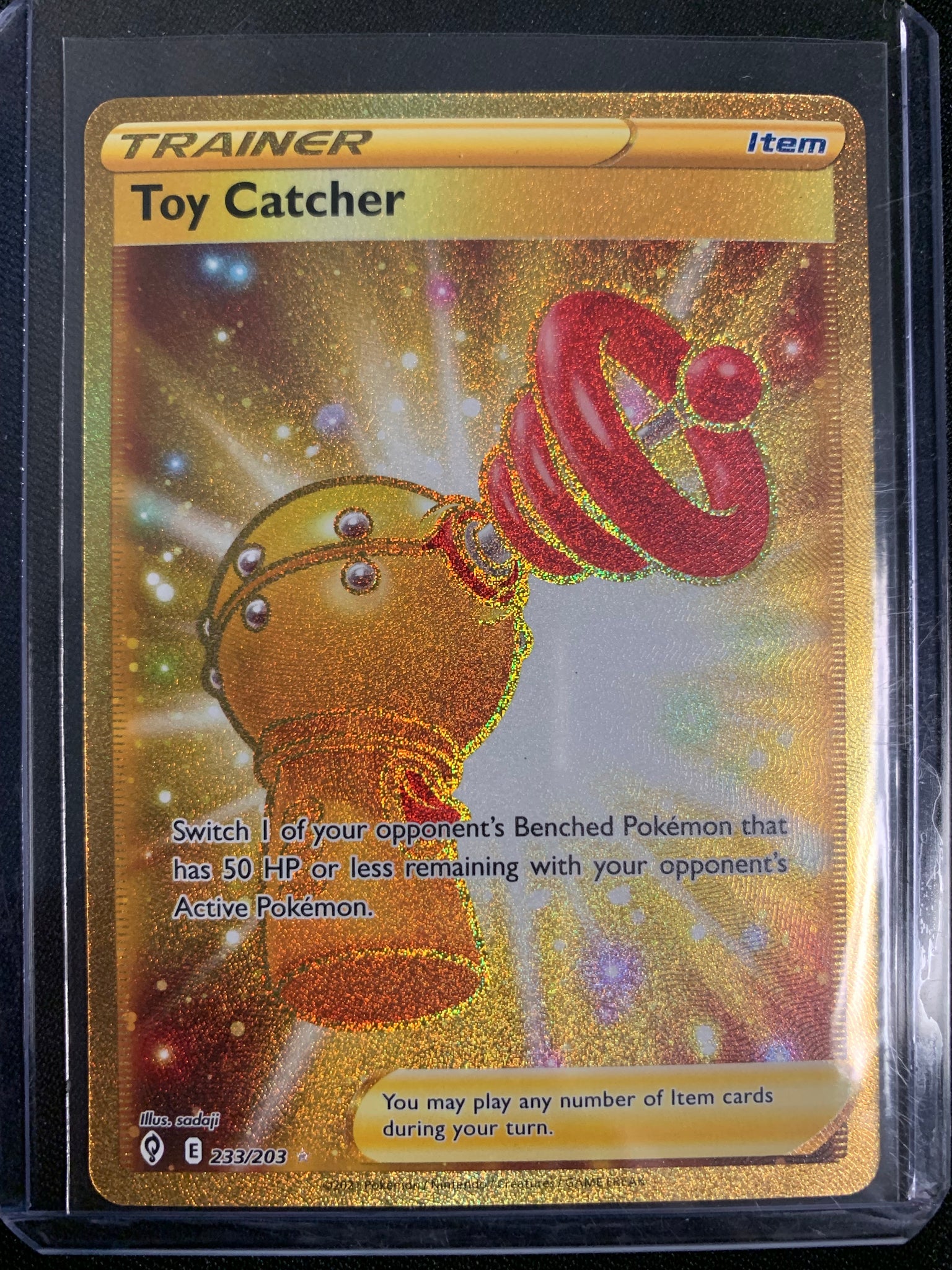 POKEMON SW&SH EVOLVING SKIES - TOY CATCHER GOLD SECRET RARE 233/203 Mint Sports Cards & Collectibles POKEMON SW&SH EVOLVING SKIES - TOY CATCHER GOLD SECRET RARE 233/203 Mint Sports Cards & Collectibles