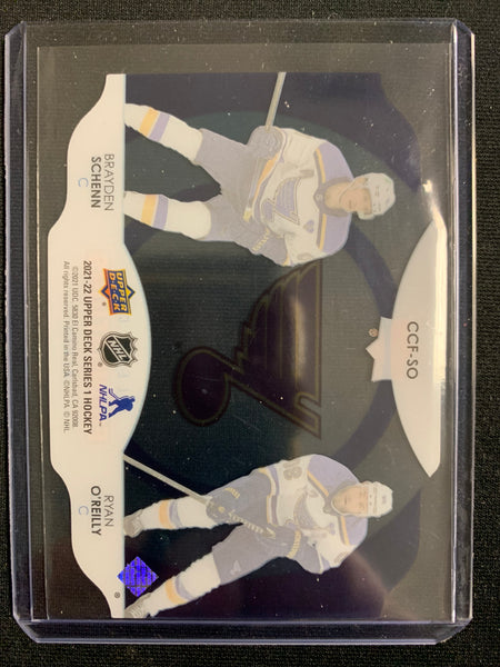 2021-22 UPPER DECK SERIES 1 HOCKEY #CCF-SO ST.LOUIS BLUES - RYAN O'REILLY / BRAYDEN SCHENN CLEAR CUT FOUNDATIONS SSP