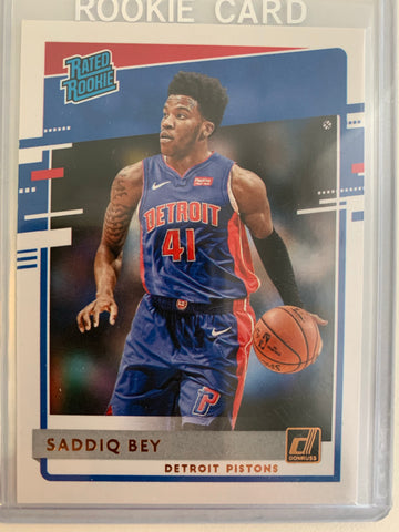 2020-2021 PANINI DONRUSS NBA BASKETBALL #210 NEW YORK KNICKS - SADDIQ BEY DONRUSS RATED ROOKIE CARD