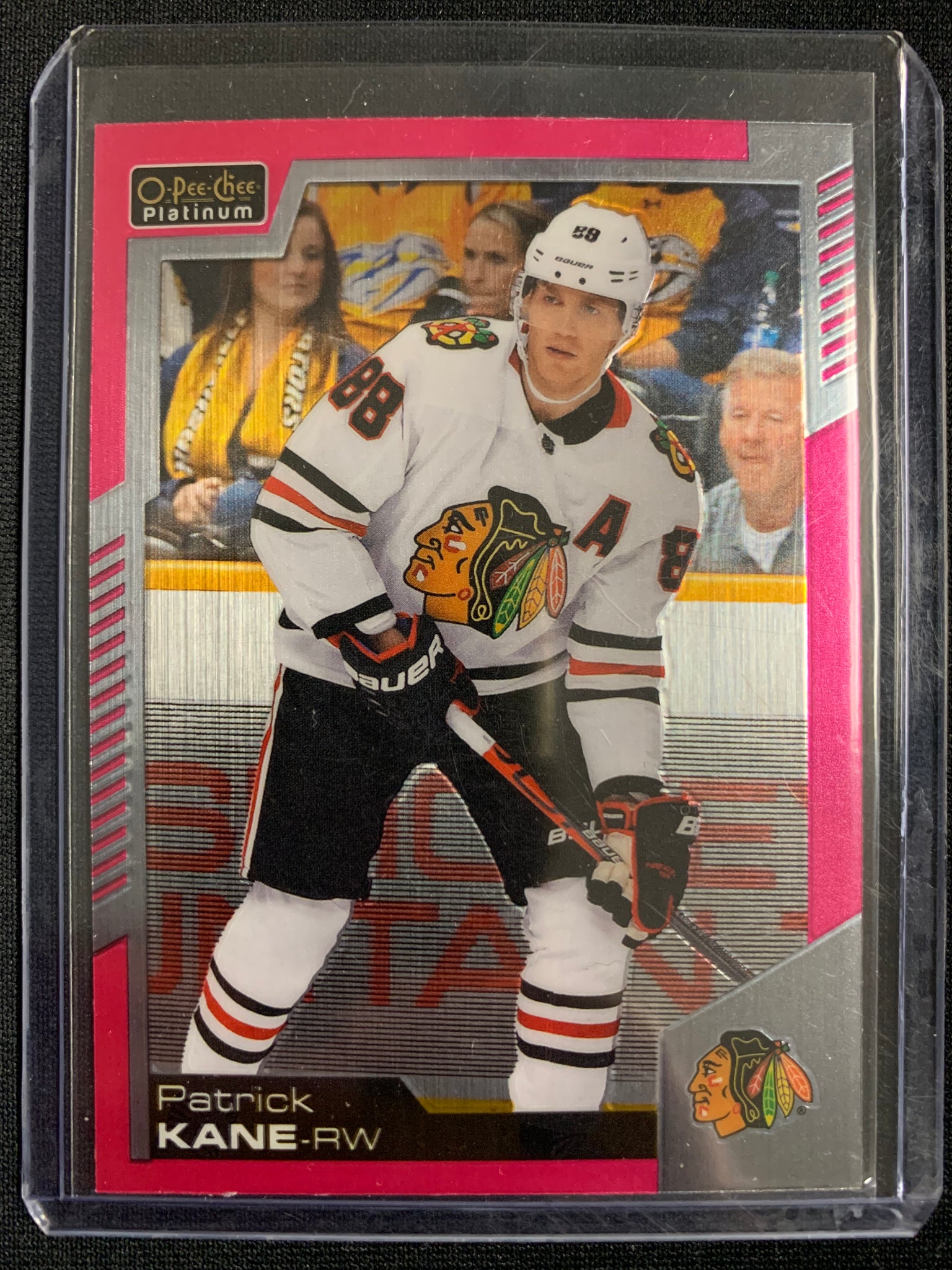 2020-21 UD OPC PLATINUM HOCKEY #145 CHICAGO BLACKHAWHS - PATRICK KANE MATTE PINK PARALLEL