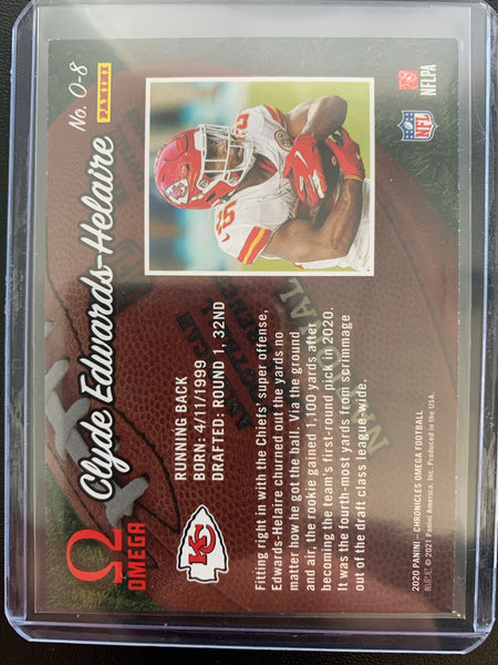 2020 PANINI CHRONICLES OMEGA FOOTBALL #O-8 KANSAS CITY CHIEFS - CLYDE EDWARDS-HELAIRE ROOKIE CARD