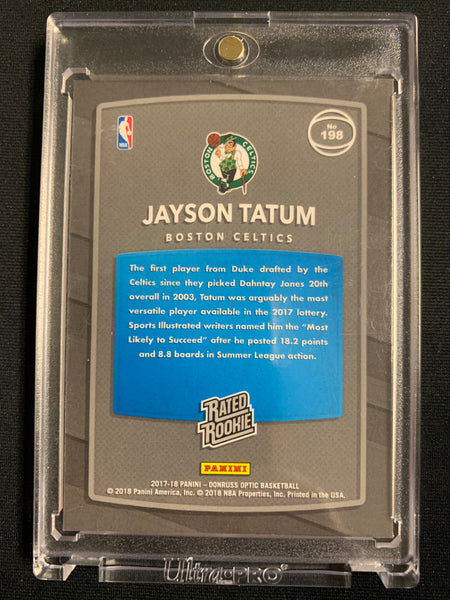 2017-18 PANINI DONRUSS OPTIC NBA BASKETBALL #198 BOSTON CELTICS - JAYSON TATUM OPTIC RATED ROOKIE