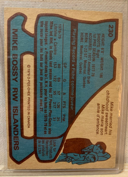 1979-80 O-PEE-CHEE HOCKEY #230 NEW YORK ISLANDERS - MIKE BOSSY CARD RAW