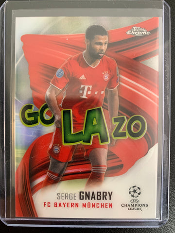 2021 TOPPS CHROME UEFA CHAMPIONS LEAGUE SOCCER #GOL-SG BAYERN MUNICH - SERGE GNABRY GOL INSERT CARD