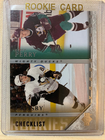 2005-06 UPPER DECK HOCKEY #242 - SIDNEY CROSBY/COREY PERRY YOUNG GUNS CHECKLIST CARD RAW