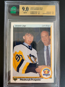 1990-91 UPPER DECK HOCKEY #356 PITTSBURGH PENGUINS - JAROMIR JAGR ROOKIE CARD GRADED MNT 9.0 MINT