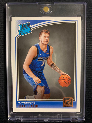 2018-19 PANINI DONRUSS NBA BASKETBALL #177 DALLAS MAVERICKS - LUKA DONCIC RATED ROOKIE CARD